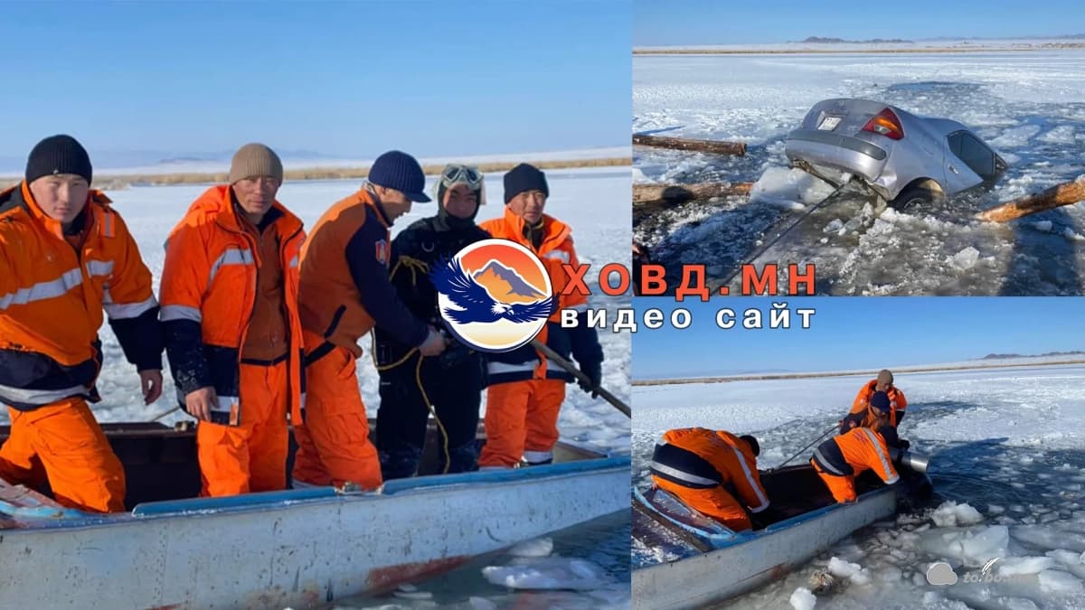 Дөргөн нууранд 2 авто машин осолджээ